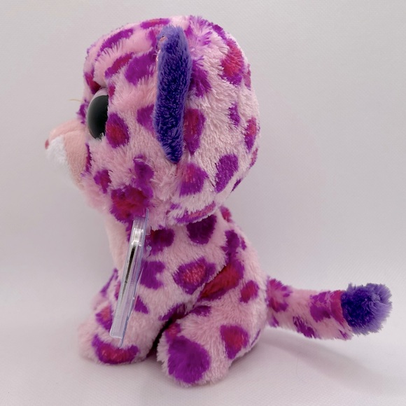 Ty Beanie Boos Collection HTF Glamour the Pink Spotted Leopard Cat Plush - Picture 5 of 7